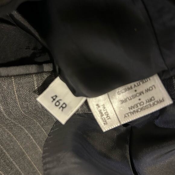 Hart Schaffner Marx Jacket Blazer Mens SZ 46R Gray Pin Stripe Single Breasted - Picture 3 of 8